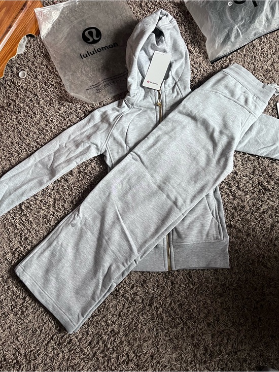 lululemon athletica Sweaters - lululemon athletica Light Gray Zip Hoodie and Joggers Set